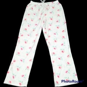 Aria Pajama White with Roses print Pants .S